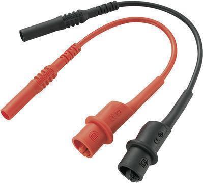 VOLTCRAFT MS-10 Sicherheits-Messleitungs-Set [Lamellenstecker 4 mm - Abgreifklemmen] 10.00 cm Schwarz, Rot 1 St. (MS-10-BK) von VOLTCRAFT