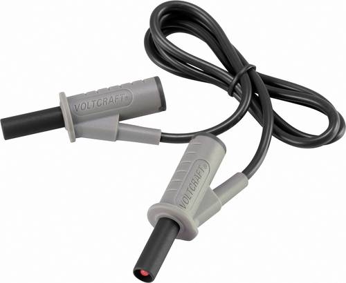 VOLTCRAFT MSB-501 Sicherheits-Messleitung [Lamellenstecker 4mm - Lamellenstecker 4 mm] 0.75m Schwarz von VOLTCRAFT