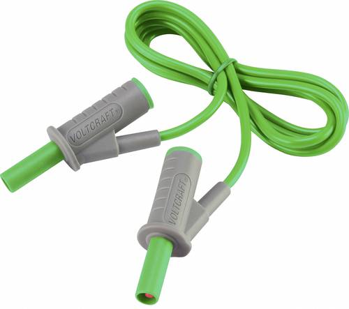 VOLTCRAFT MSB-501 Sicherheits-Messleitung [Lamellenstecker 4mm - Lamellenstecker 4 mm] 1.00m Grün 1 von VOLTCRAFT