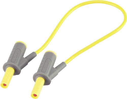 VOLTCRAFT MSB-501 Sicherheits-Messleitung [Lamellenstecker 4mm - Lamellenstecker 4 mm] 25.00cm Gelb von VOLTCRAFT