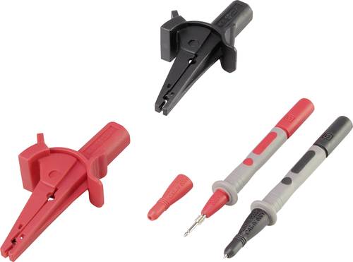 VOLTCRAFT MSS-103 Krokodilklemmen-Set Buchse 4mm CAT III 1000 V, CAT IV 600V Schwarz, Rot 1 Set von VOLTCRAFT