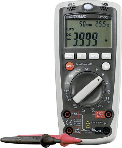 VOLTCRAFT MT-52 Hand-Multimeter digital Umwelt-Messfunktion CAT III 600V Anzeige (Counts): 4000 von VOLTCRAFT