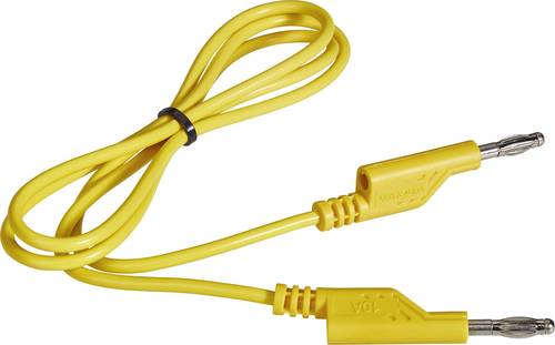 VOLTCRAFT Messleitung [Lamellenstecker 4mm - Lamellenstecker 4 mm] 1.00m Gelb 1St. von VOLTCRAFT