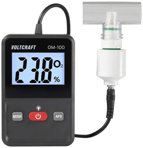 VOLTCRAFT OM-100 Sauerstoff-Messgerät 0 - 100% Sauerstoff-Messgerät kalibriert Werksstandard (ohne von VOLTCRAFT