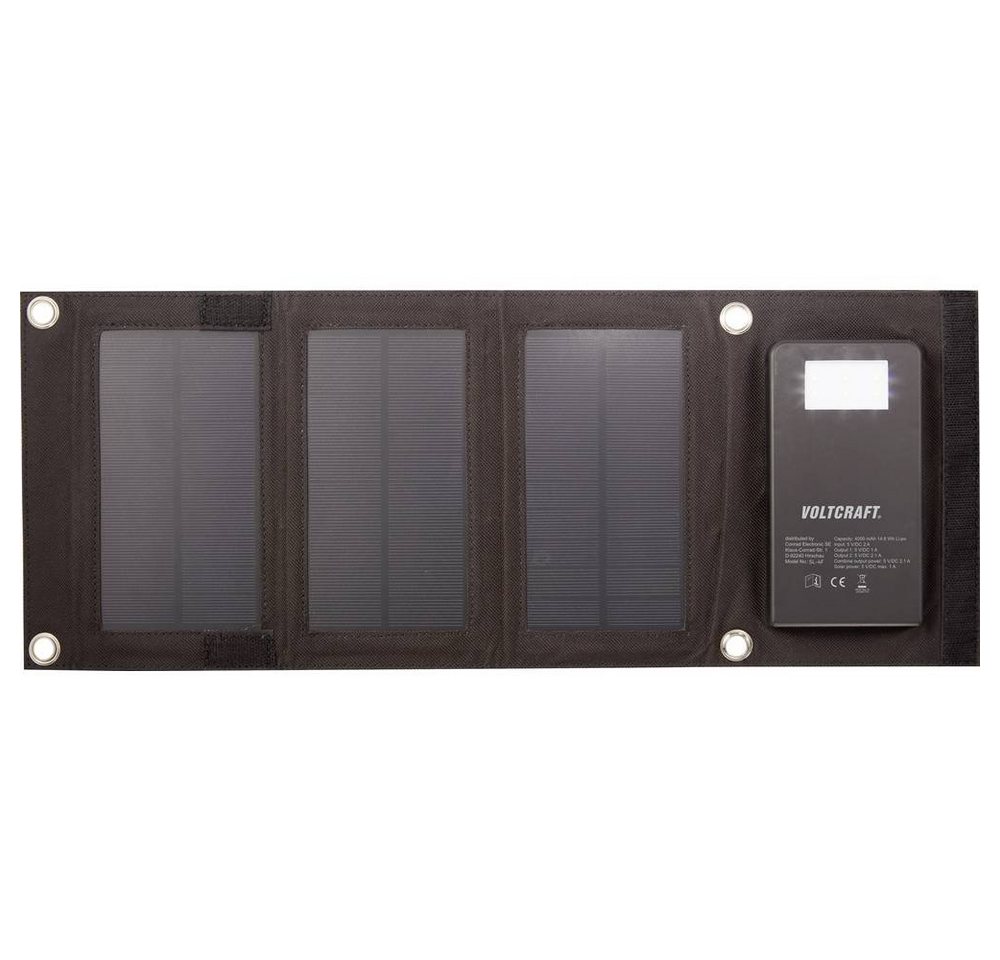 VOLTCRAFT PowerBank mit 3 Solarpanel Solarladegerät von VOLTCRAFT