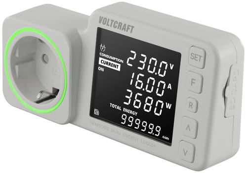 VOLTCRAFT SEM5000 DUAL Energiekosten-Messgerät Kostenprognose, Alarmfunktion, Stromtarif einstellba von VOLTCRAFT