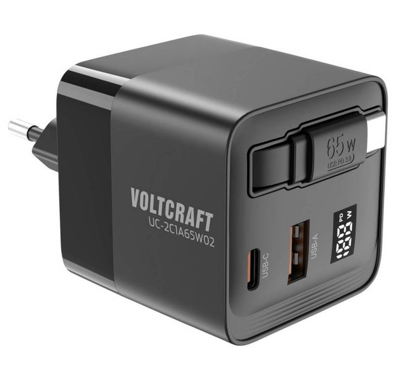 VOLTCRAFT USB-Steckerladegerät, 65 W, GaN mit Display USB-Ladegerät von VOLTCRAFT
