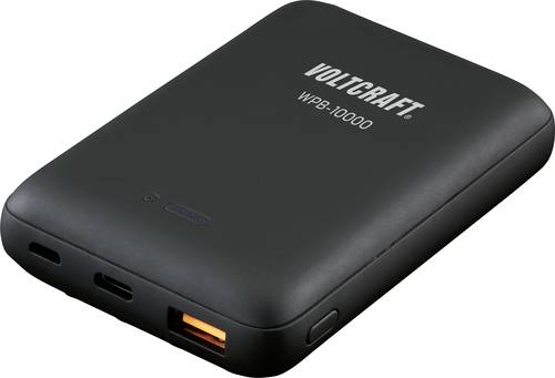 VOLTCRAFT VC-11015280 Wireless Powerbank 10000 mAh Power Delivery, Fast Charge LiPo Schwarz von VOLTCRAFT