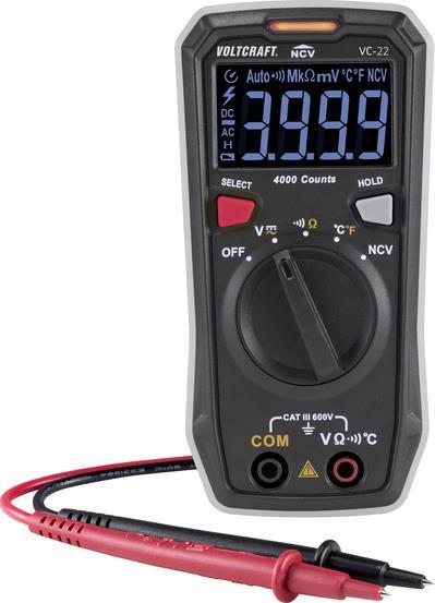 VOLTCRAFT VC-22 Hand-Multimeter kalibriert (ISO) digital CAT III 600 V Anzeige (Counts): 4000 (VC-12637410) von VOLTCRAFT