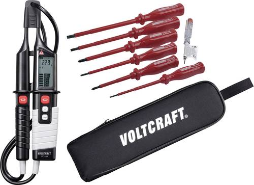 VOLTCRAFT VC 64 Zweipoliger Spannungsprüfer CAT III 1000 V, CAT IV 600V Akustik, LED, LCD von VOLTCRAFT