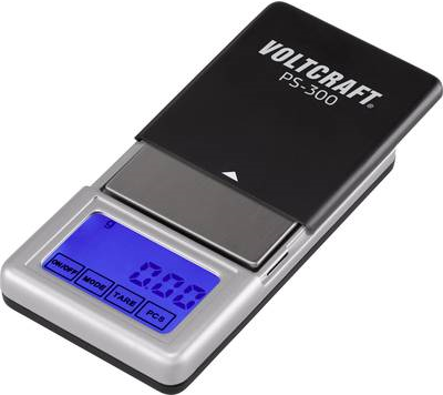 VOLTCRAFT VC-8912595 PS-200 Taschenwaage Wägebereich (max.) 200 g Ablesbarkeit 0.01 g batteriebetrieben Schwarz, Silber (VC-8912595) von VOLTCRAFT