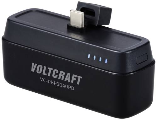 VOLTCRAFT VC-PBP3040PD Powerbank 4500 mAh Power Delivery Li-Ion Schwarz (matt) Statusanzeige von VOLTCRAFT