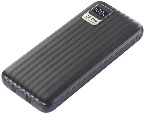 VOLTCRAFT VC-WT-K512 Powerbank 10000 mAh Fast Charge LiPo Schwarz Statusanzeige von VOLTCRAFT