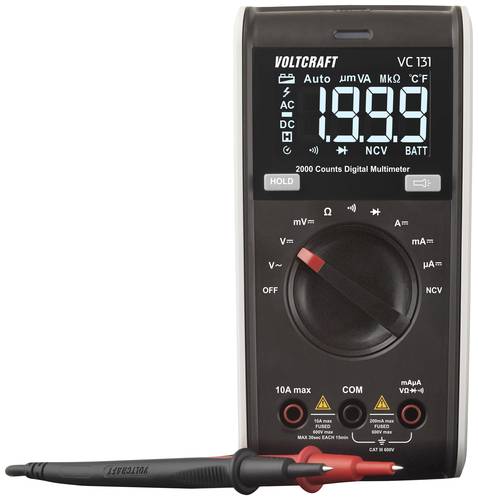 VOLTCRAFT VC131 Hand-Multimeter kalibriert (ISO) digital CAT III 250V Anzeige (Counts): 2000 von VOLTCRAFT