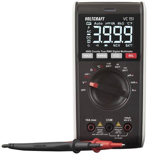 VOLTCRAFT VC151 Hand-Multimeter kalibriert (ISO) digital CAT III 600V Anzeige (Counts): 4000 von VOLTCRAFT