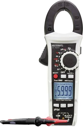 VOLTCRAFT VC740 (K) Stromzange, Hand-Multimeter kalibriert (ISO) digital Spritzwassergeschützt (IP5 von VOLTCRAFT