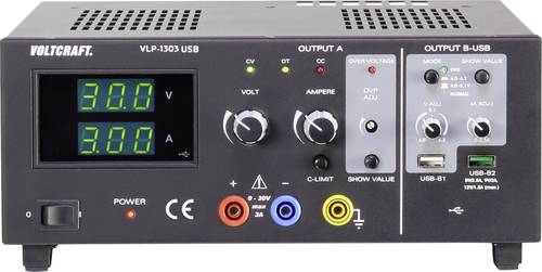 VOLTCRAFT VLP-1303 USB Labornetzgerät, einstellbar 0 - 30V 0.01 - 3A 123W OVP Anzahl Ausgänge 3 x von VOLTCRAFT