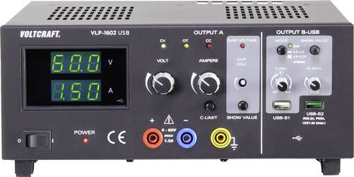 VOLTCRAFT VLP-1602 USB Labornetzgerät, einstellbar 0 - 60V 0.01 - 1.5A 123W OVP Anzahl Ausgänge 3 x von VOLTCRAFT