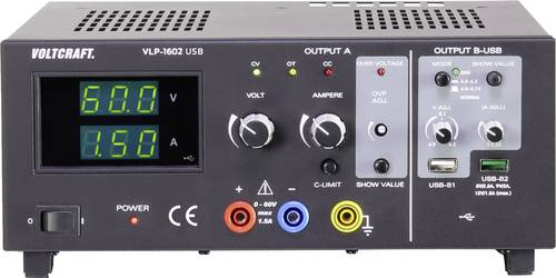 VOLTCRAFT VLP-1602 USB Labornetzgerät, einstellbar 0 - 60V 0.01 - 1.5A 123W OVP Anzahl Ausgänge 3 x VOLTCRAFT VLP-1602 USB Labornetzgerät, einstellbar 0 - 60V 0.01 - 1.5A 123W OVP Anzahl Ausgänge 3 x von VOLTCRAFT