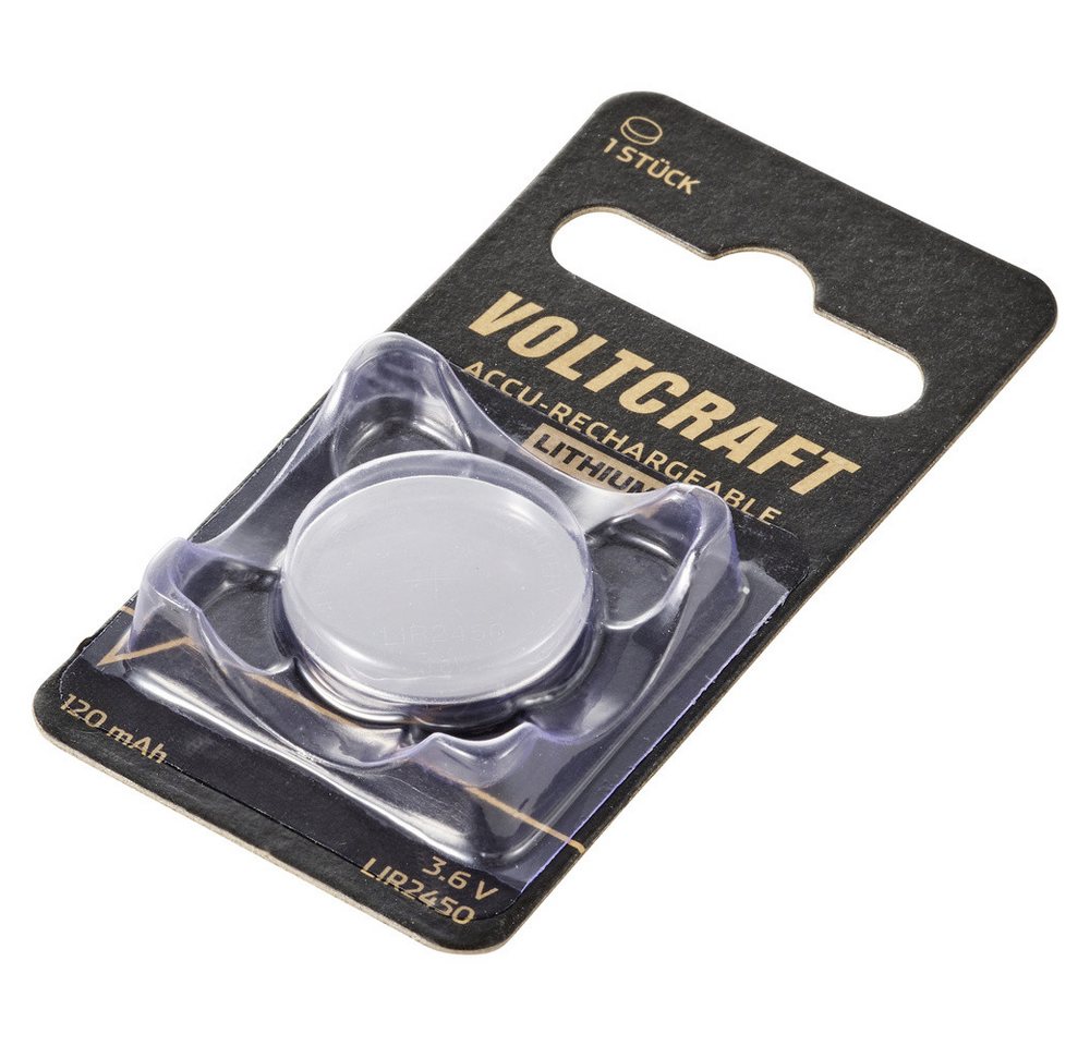 VOLTCRAFT VOLTCRAFT LIR2450 Knopfzellen-Akku LIR 2450 Lithium 120 mAh 3.6 V 1 St Knopfzelle, (3.60 V) von VOLTCRAFT