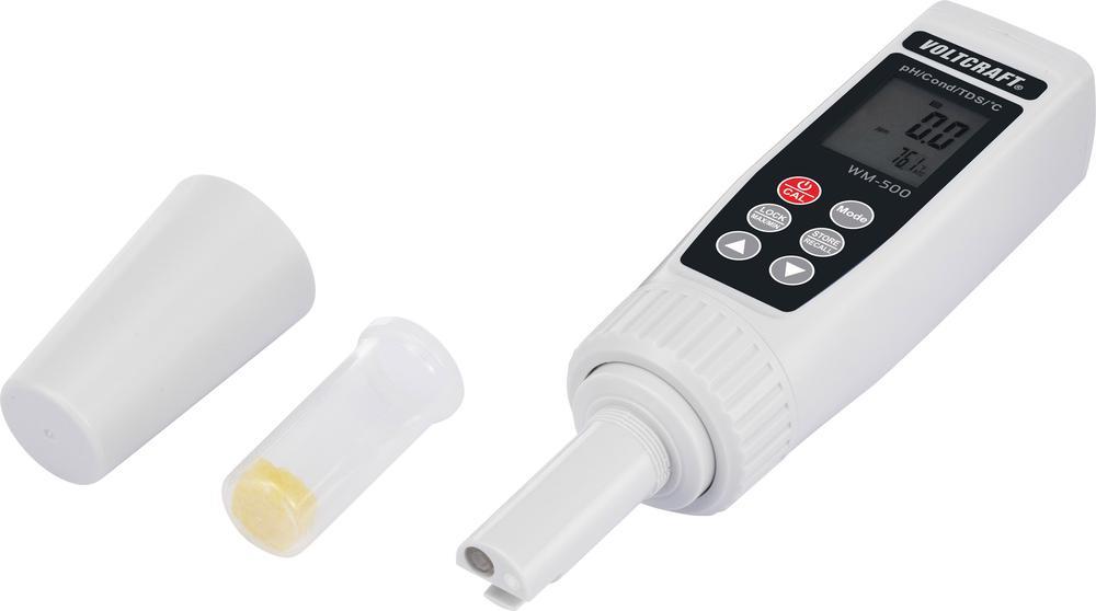 VOLTCRAFT WM-500 Flüssigkeitsmessgerät WM-500 pH, Leitwert, Gelöste Teilchen (TDS), Salzgehalt, Temperatur -2 bis +16 (WM-500) von VOLTCRAFT