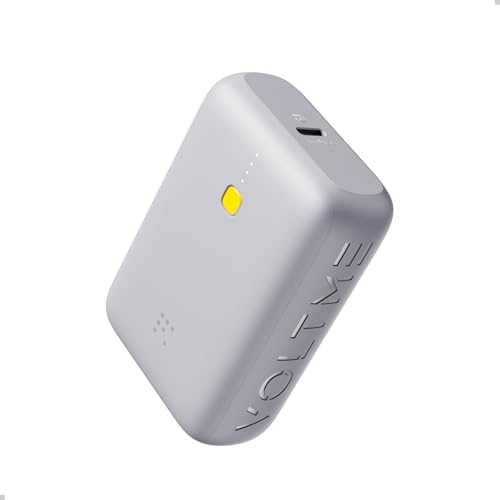 VOLTME 10000mAh Powerbank, Hypercore 10K Lite USB C Externe Tragbare Handyakkus, PD3.0 Schnellladung Power Bank mit 2 Ports und 25cm Kabel Kompatibel mit iPhone iPad Samsung Huawei und mehr, Grau von VOLTME