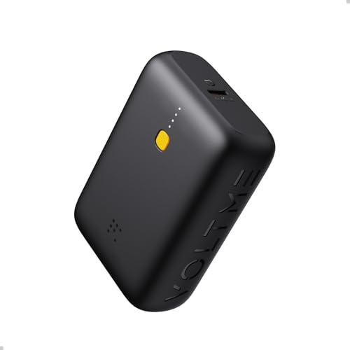 VOLTME 10000mAh Powerbank, Hypercore 10K Lite USB C Externe Tragbare Handyakkus, PD3.0 Schnellladung Power Bank mit 2 Ports und 25cm Kabel Kompatibel mit iPhone iPad Samsung Huawei und mehr, Schwarz von VOLTME