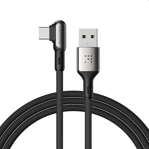 VOLTME 60W USB C auf USB A Kabel 2M, 90 Grad Gewinkelt Schnellladekabel iPhone Nylon Ladekabel Typ C Kompatibel mit iphone 15, MacBook Pro, MacBook Air, iPad Pro Samsung S23, Huawei von VOLTME