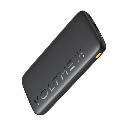 VOLTME Power Bank 10000mAh, Hypercore 10K Essential Powerbank mit USB C und USB A, PD3.0 Externe Handyakkus Klein mit LED LED-Anzeige Kompatibel mit iPhone 16 Pro Max iPad Sasmsung S24 Huawei, Schwarz von VOLTME