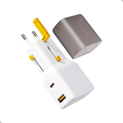 VOLTME Reiseadapter Weltweit Universal, VITO 35W USB C Internationaler Reisestecker, PD3.0 2-Port USB A QC3.0 Ladegerät Travel Stecker Adapter für Tablets Handys Smartwatches und mehr, Weiß von VOLTME