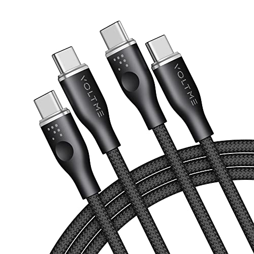 VOLTME USB C Kabel 100W, 2 Stück Schnellladekabel USB C auf USB C, PD3.0 Nylon Ladekabel 1,80m lang Kompatibel mit iPhone 16 Pro Max 15 16e iPad MacBook Galaxy S24 Ultra Huawei Pixel Switch, Schwarz von VOLTME