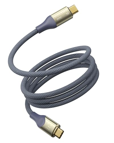 VOLTME USB4.0 240W Kabel, PD3.1 Zertifiziert USB C Schnellladekabel Datenübertragung 40Gbps, 8K@60Hz Videoübertragung mit Thunderbolt 2,0m Kompatibel mit iPhone, Samsung, Monitor, Dock, Blau von VOLTME
