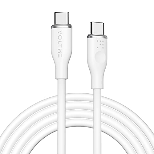 VOLTME USB C Kabel DoppelPort 1,80m Weiß 3A/60W PD, Ladekabel USB C Schnellladekabel USB Typ C 2.0, Datenkabel USB C 480 Mbps Kompatibel mit MacBook Pro/Air, iPad Air 5 Galaxy S22/S21 Pixel 7 Redmi von VOLTME