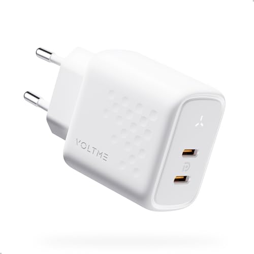 VOLTME USB C Ladegerät,【45W 2-Port Sicher Schnellladegerät】 Netzteil Adapter Mehrfach PD 3.0 USB C Charger Power Netzteil für iPhone 15 14 13 12 11 SE XS XR 8, iPad, Samsung, Handys von VOLTME