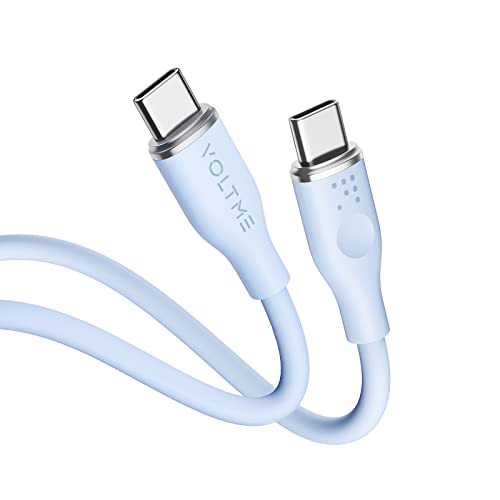 VOLTME USB C auf USB C Kabel 1,0m Blau 3A/60W PD, Ladekabel USB C Schnellladekabel USB Typ C 2.0 480 Mbps, Datenkabel USB C Kompatibel mit MacBook Pro/Air, iPad Air 5 Galaxy S22/S21 Pixel 7 Redmi von VOLTME