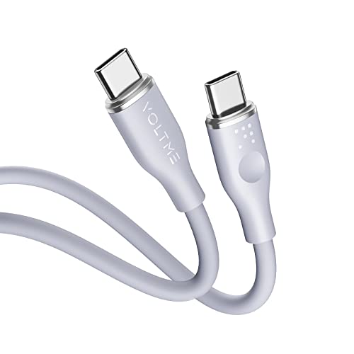 VOLTME USB C auf USB C Kabel 1,0m Grau 3A/60W PD, Ladekabel USB C Schnellladekabel USB Typ C 2.0 480 Mbps, Datenkabel USB C Kompatibel mit MacBook Pro/Air, iPad Air 5 Galaxy S22/S21 Pixel 7 Redmi von VOLTME