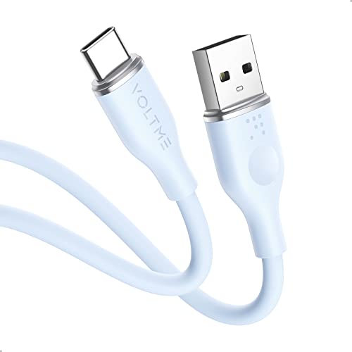 VOLTME USB auf USB-C Kabel 1,0m Blau, Kompatibel mit Power Delivery USB 2.0 Schnellladung USB Ladegerät 3A Samsung ultra Weich, Fest und Flexibel für MateBook X Pro/MacBook/Samsung/Pixel/iPad von VOLTME
