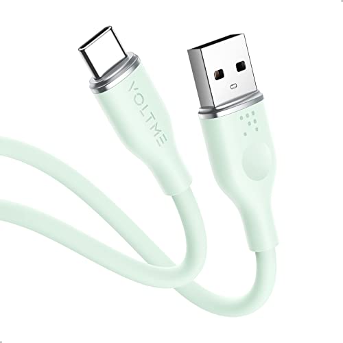 VOLTME USB auf USB-C Kabel 1,0m Grün, Kompatibel mit Power Delivery USB 2.0 Schnellladung USB Ladegerät 3A Samsung ultra Weich, Fest und Flexibel für MateBook X Pro/MacBook/Samsung/Pixel/iPad von VOLTME