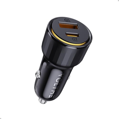 VOLTME USB C Autoladeadapter 48W, PD3.0 Dual Port Zigarettenanzünder, 2 in 1 Auto Ladegerät Adapter Zubehör Kompatibel mit iPhone 16 Pro Max 15 Galaxy S24 Ultra Pixel Xiaomi Huawei GPS-Navigation usw von VOLTME