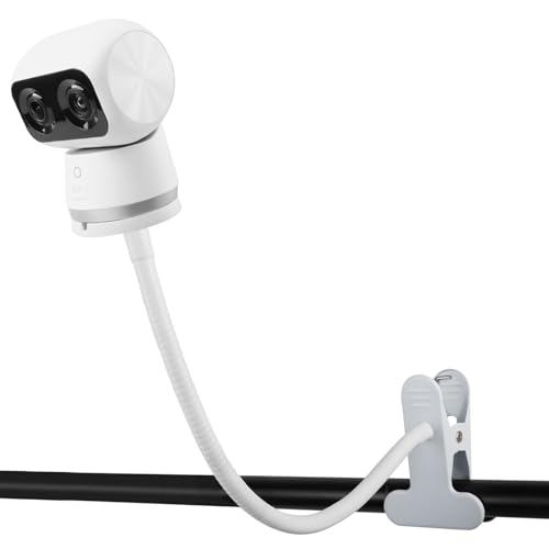 VOMENC Flexible Drehklemmen-Halterung, kompatibel mit Eufy Security Indoor Cam S350 Kamera, flexibler Twist-Schwanenhals-Halterung, kein Werkzeug oder Wandschäden erforderlich (weiß) von VOMENC