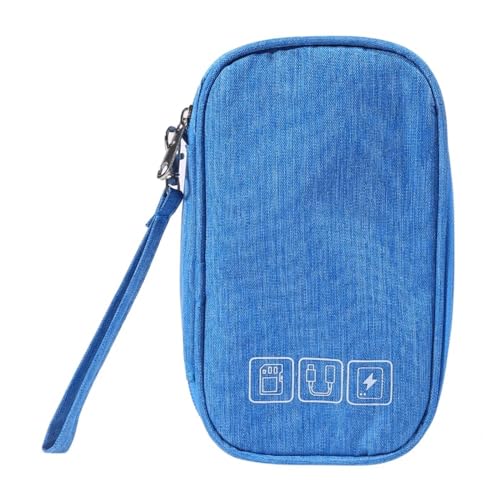Kabeltasche Elektroniktasche Elektronikzubehör Organizer Tragbarer Kabel-Organizer Reisekabelhülle for Stick Power Bank Kabeltasche(Blue,1pc) von VONCYKI