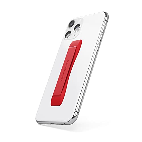 VONMÄHLEN Backbone Handy Fingerhalterung – Ultra-Flacher Handy Fingerhalter und Griff für Smartphones mit Smooth-Touch Silikon (Rot) von VONMÄHLEN