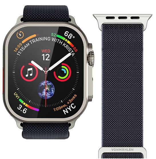 Watch Straps Nylon Loop Armband für Apple Watch (38/40/41mm) navy von VONMÄHLEN