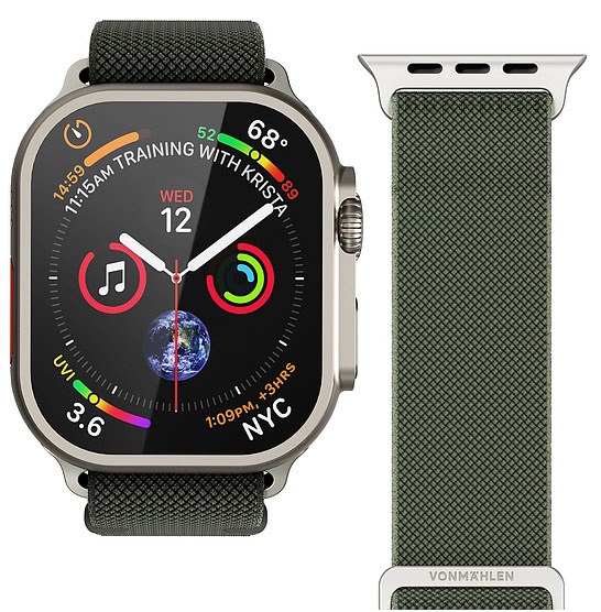 Watch Straps Nylon Loop Armband für Apple Watch (38/40/41mm) olive von VONMÄHLEN