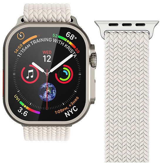 Watch Straps Woven Loop Armband für Apple Watch (42/44/45/49mm) cream von VONMÄHLEN
