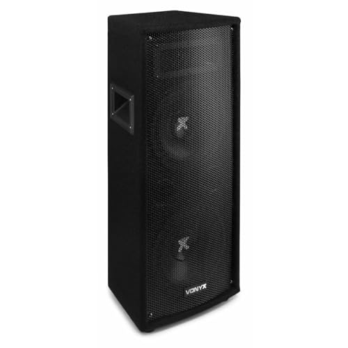 VONYX SL212 - PA Lautsprecher Box, Passiv Speaker 2X 8 Zoll - 800 Watt Peak - Disco Lautsprecher, Passivbox, 6,3mm Klinke, Schraubklemmen, 8Ohm, für DJs, Partyraum, Bar, Club von VONYX