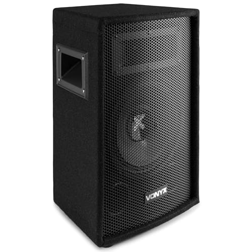 VONYX SL8 - Lautsprecher Passiv, PA Box 400 Watt, 8 Zoll Passiv Lautsprecher mit Tranportgriffe, Lautsprecherbox mit Tophat für Stativ, Hochtöner DJ Topspeaker - Schwarz von VONYX