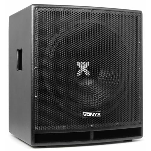 Vonyx SWP15 PRO - Aktiv Subwoofer, stabile Bassbox, PA Aktiv 15 Zoll, 800 Watt Tieftöner mit integrierter Verstärker, XLR DJ Lautsprecher Aktivsubwoofer in schwarz von VONYX