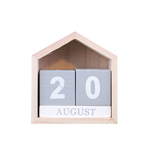 Holz Ewiger Kalender Würfel Block Tischkalender Holzkalender Dauerkalender für Zuhause Büro Tischdeko Schreibtisch Dekoration von VOSAREA