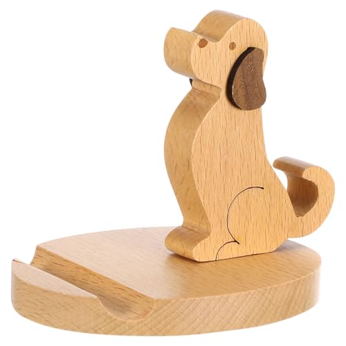 VOSAREA Hund Handyhalterung Holz Handyhalter Handyständer Niedlichen Hund Kleine Handyhalterung Tisch Handy-Ständer für Smartphone Tablet von VOSAREA